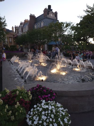 Epcot's France pavilion after dark image